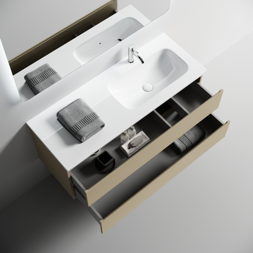 Тумба под раковину Sancos FOLK FL120RCP 120х40 подвесная цвет бежевый - фото 2