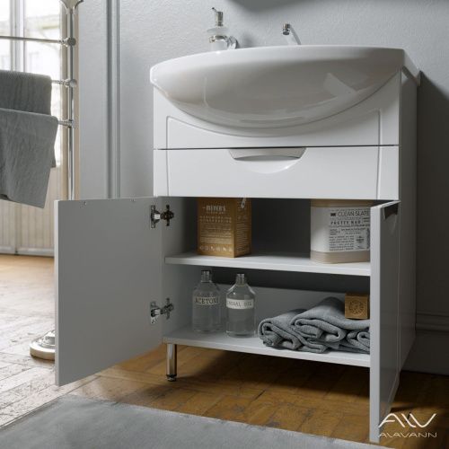 Тумба с раковиной Alavann Monaco ALV0983000 70х40 напольная цвет белый - фото 2