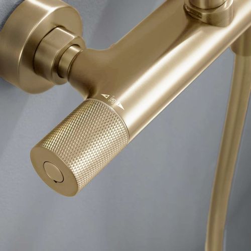 Душевая стойка Vincea Desire VSFS-1D0TBG настенная цвет золото с термостатом - фото 4