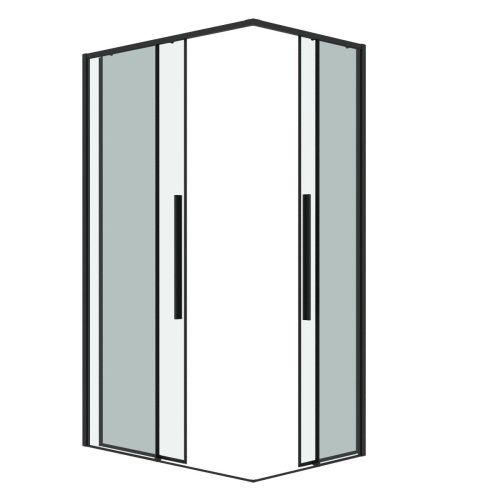 Душевой уголок Grossman Galaxy 300.K33.01.1110.42.00 110х100 стекло прозрачное профиль графит без поддона - фото 2