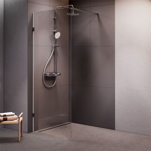 Душевая перегородка Am.Pm X-Joy W94UWI-80-F1-MTE 90х195 стекло прозрачное профиль хром