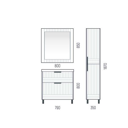 Тумба под раковину Corozo Терра SD-00001323 80х40 напольная цвет серый