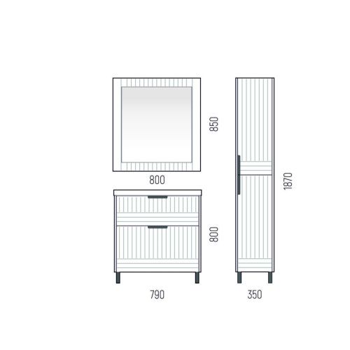 Тумба под раковину Corozo Терра SD-00001323 80х40 напольная цвет серый - фото 4