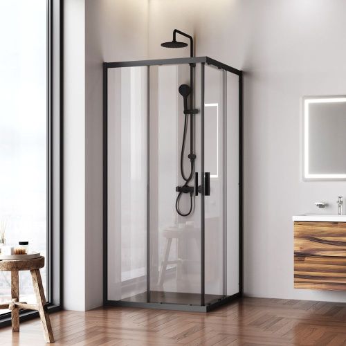 Душевой уголок Am.Pm Gem W90G-403-9090BT 90х90 стекло прозрачное профиль черный без поддона