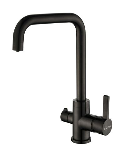 Смеситель для кухни Paulmark LOGAS Lo213021-GM на мойку вороненая сталь