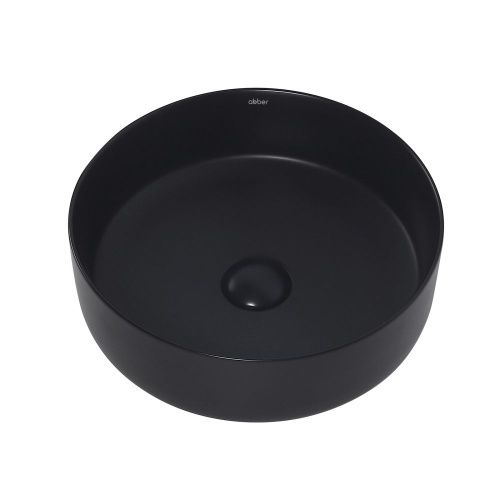 Раковина из сантехнического фаянса Abber BEQUEM AC2108MB 40х40 накладная цвет черный без отверстий под смеситель - фото 3