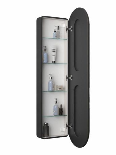 Зеркало-шкаф Continent Elmage Black МВК048 50х160 подвесной - фото 5