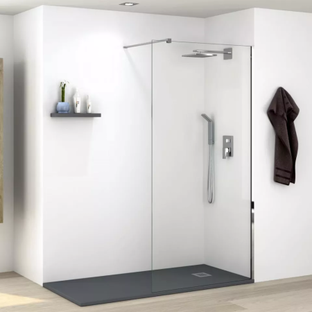 Душевая перегородка Parly T100 100х190 стекло прозрачное профиль хром