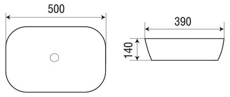 Раковина из сантехнического фаянса WeltWasser WW SK 10000004537 50х40 накладная цвет черный/красный без отверстий под смеситель
