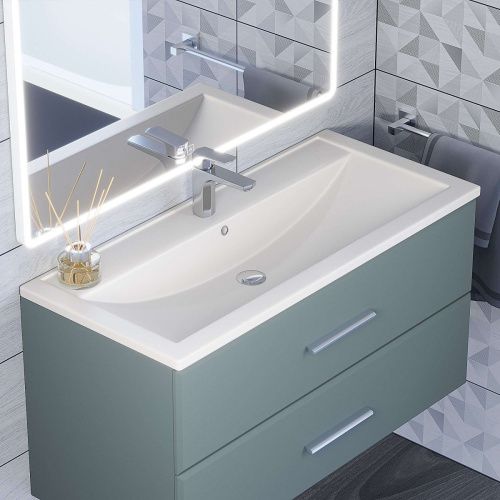 Раковина из искусственного камня Uperwood Foster Quartz 291030044 100х50 полувстраиваемая цвет белый - фото 4