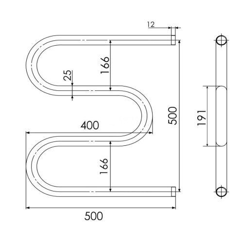 Полотенцесушитель Indigo M MW50-50 3/4 50х53 водяной хром - фото 4