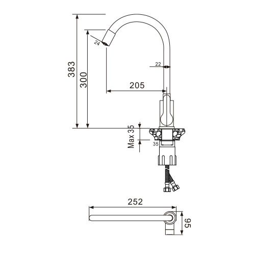 Смеситель для кухни WesnaArt Eko EKO05-141 на мойку сатин - фото 2
