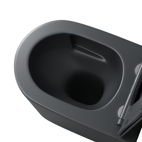 Унитаз подвесной Grossman Торнадо GR-4499GMSQ серый с сиденьем микролифт безободковый смыв торнадо - фото 4