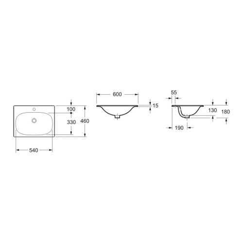 Раковина из сантехнического фарфора Lavinia Boho Bathroom Sink 33312010 60х50 встраиваемая цвет белый 1 отверстие под смеситель - фото 5
