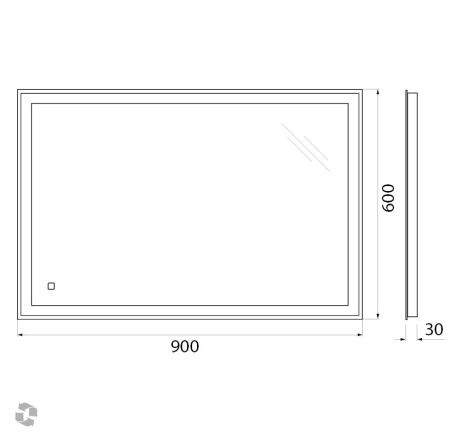 Зеркало с подсветкой BelBagno SPC-GRT-900-600-LED-TCH 90х60 подвесное