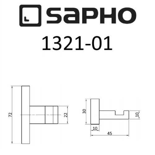 Крючок Sapho OLYMP 1321-01 - фото 3