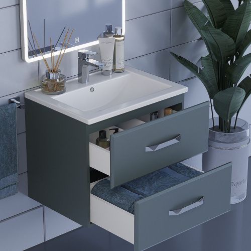 Тумба с раковиной Uperwood Foster 291020539 60х40 цвет серый - фото 5