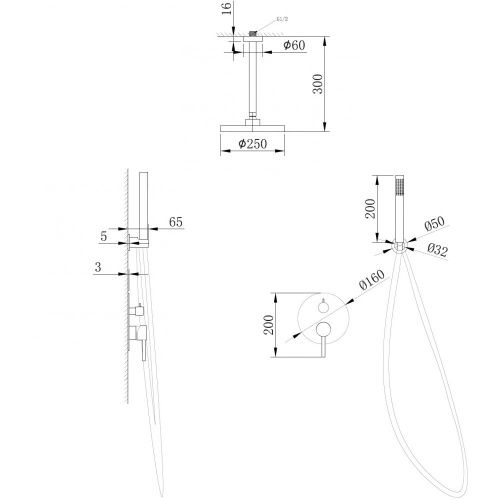 Душевая система Abber AF8821B встраиваемая в стену цвет черный - фото 3