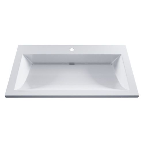 Раковина из искусственного камня Uperwood Infinity RInfinity80wg 80х50 полувстраиваемая цвет белый - фото 5