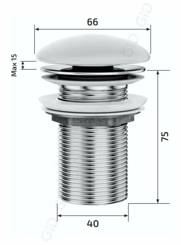Донный клапан Gid Minucia 74403K белый - фото 4
