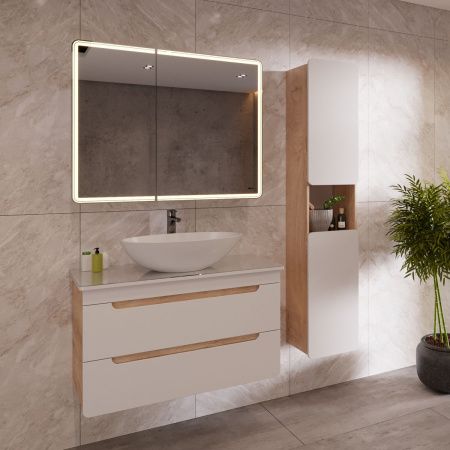 Тумба под раковину LeMark Olivia LM08OL100T 100х40 подвесная цвет белый