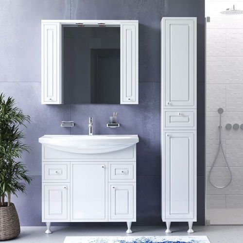 Зеркало-шкаф Damixa Palace One M41MPX0851WG 90х80 подвесной цвет белый - фото 3