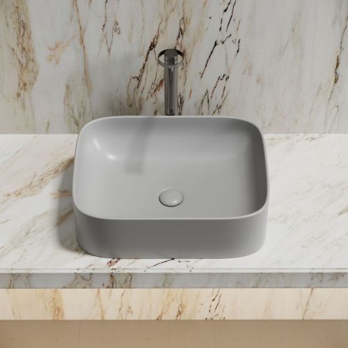 Раковина из сантехнического фарфора Ceramica Nova ELEMENT CN6052MSG 50х40 накладная цвет серый без отверстий под смеситель - фото 3