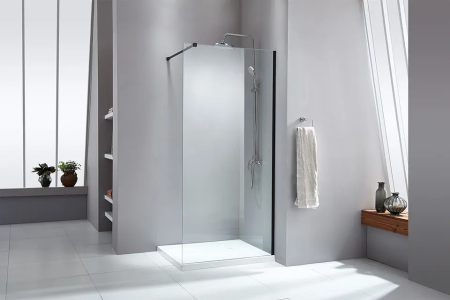 Душевая перегородка Parly T100B 100х190 стекло прозрачное профиль черный