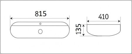 Раковина из сантехнического фаянса CeramaLux D1347 80х40 накладная цвет белый 1 отверстие под смеситель