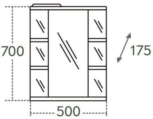 Зеркало-шкаф СанТа Герда 101017 50х70 подвесной цвет белый - фото 3