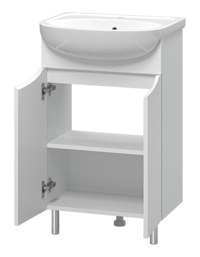 Тумба под раковину Misty Смайл Э-Сма01050-031Пр 50х30 напольная цвет белый - фото 4