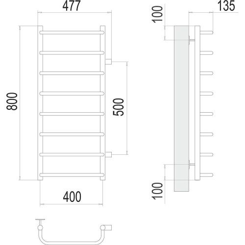 Полотенцесушитель водяной Terminus 4670078530356 50х80 хром - фото 3