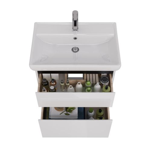 Тумба под раковину LeMark Combi LM03C70T-black 60х40 напольная цвет белый - фото 3