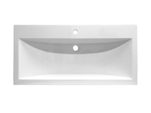 Раковина из искусственного камня Эстет Монако ФР-00014948 100х50 накладная цвет белый 1 отверстие под смеситель - фото 3