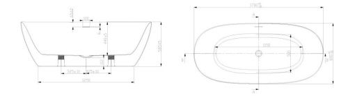 Ванна акриловая Art&Max Genova AM-GEN-1700-800 170х80 отдельностоящая овальная с ножками и каркасом - фото 3
