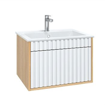 Тумба под раковину Onika Дайлер 106150 60х50 подвесная цвет белый/бежевый