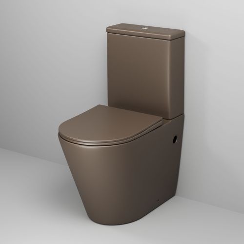 Унитаз напольный с бачком Grossman Color GR-4480BRMS коричневый с сиденьем безободковый каскадный смыв - фото 2