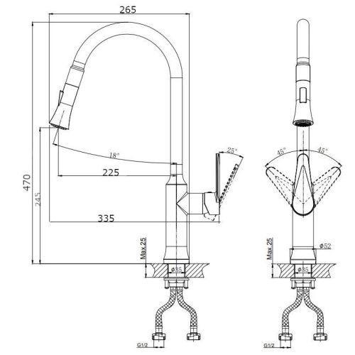 Смеситель для кухни Rush Denis DN0335-23 на мойку хром - фото 2