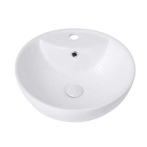 Раковина керамическая Abber BEQUEM AC2101 50х50 накладная цвет белый 1 отверстие под смеситель - фото 2