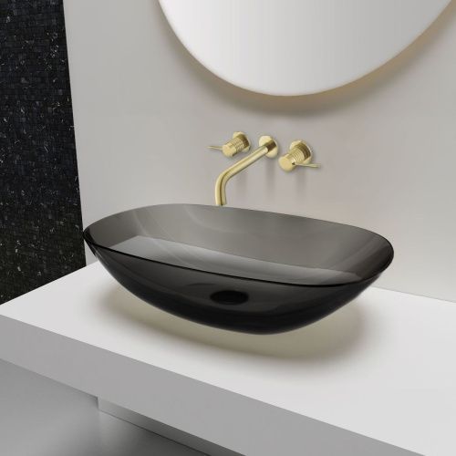 Смеситель для раковины Vincea Groove VBFW-4G1BG4 встраиваемый в стену золото - фото 2