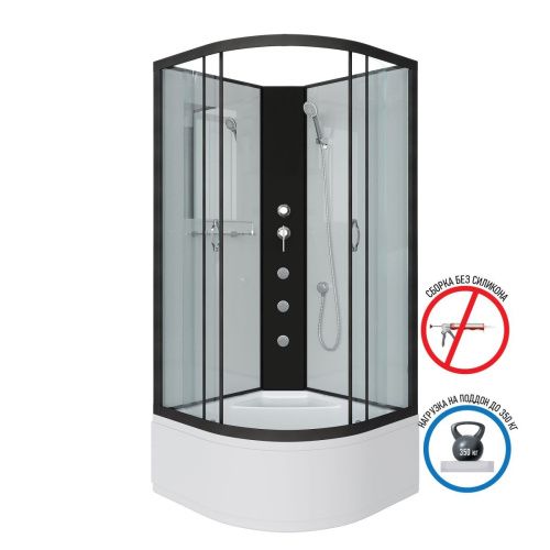 Душевая кабина Niagara Classic 67091414BKG 100х100 четверть круга без крыши ориентация универсальная - фото 2