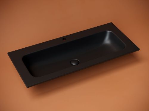 Раковина из сантехнического фарфора Ceramica Nova GRACE CN7013MB 100х50 накладная цвет черный 1 отверстие под смеситель - фото 2