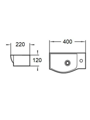Раковина из сантехнического фаянса WeltWasser WW SK 10000008689 40х20 подвесная цвет черный 1 отверстие под смеситель - фото 3