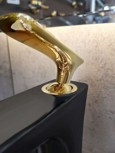 Смеситель для раковины AltroBagno Aperto AltroBagnoAperto010211NeOr на столешницу черный/золото - фото 4