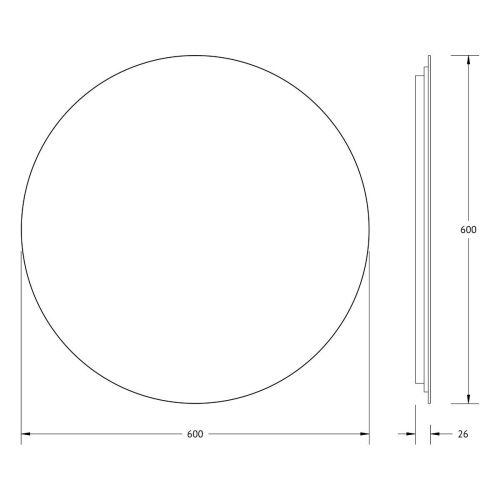 Зеркало с подсветкой Defesto OPTI DF 2843R 60х60 подвесное - фото 2