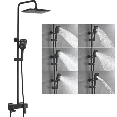 Душевая стойка Rose R2736H настенная цвет черный