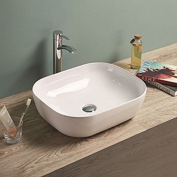 Раковина керамическая Art&Max AM-78104 50х40 накладная цвет белый