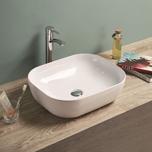 Раковина керамическая Art&Max AM-78104 50х40 накладная цвет белый