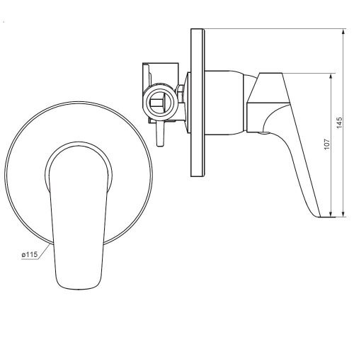 Смеситель для душа Damixa Jupiter 777500300 настенный черный - фото 5