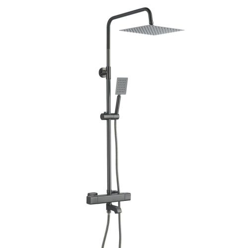 Душевая стойка Shevanik S3096T настенная цвет оружейная сталь с термостатом - фото 2
